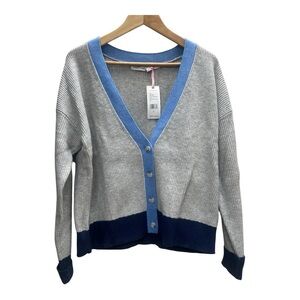 Vineyard Vines Blue and Gray Block Cardigan Sweater - NWT - Large
